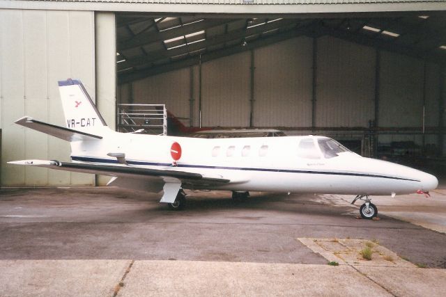 Cessna Citation 1SP (VR-CAT) - Seen here in Jul-95.br /br /Reregistered VP-CAT 1-Jul-97,br /then EC-LPP in Jan-12.