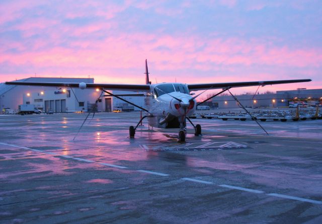 N874FE — - FedEx Feeder at sunrise in KCLE