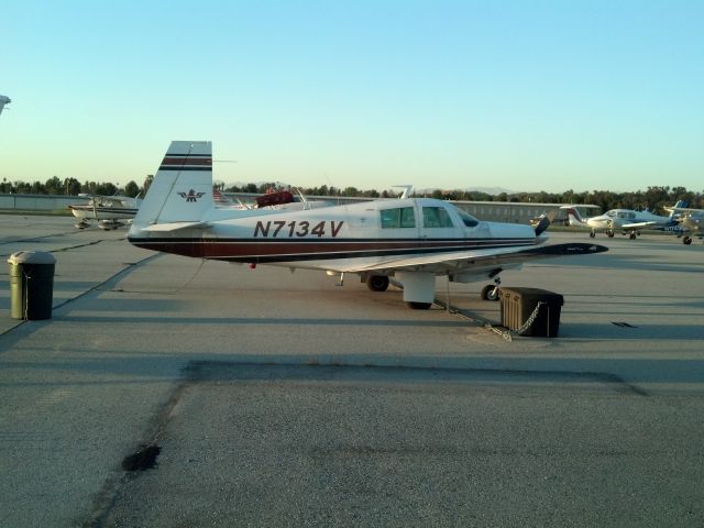 Mooney M-20 (N7134V) - TIE DOWNS AT FULLERTON MUNICIPAL AIRPORT, CA