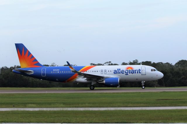 Airbus A320 (N252NV) - Orlando Sanford International (SFB). Allegiant Air flight G4 654 rolls down the runway for take-off to Richmond International (RIC).br /This aircraft was first flown on 31st August 2017, delivered to Allegiant on 8th September 2017 and pictured here only 74 days after delivery.br /br /Taken from East 26th Place alongside runway 9Lbr /2017 10 22  a rel=nofollow href=http://alphayankee.smugmug.com/https://alphayankee.smugmug.com//a