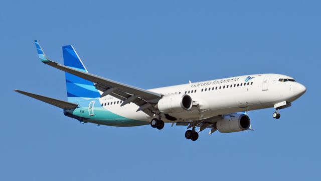 Boeing 737-800 (PK-GMA) - Boeing 737-8U3 Garuda Indonesia PK-GMA final runway 21 YPPH 160219.