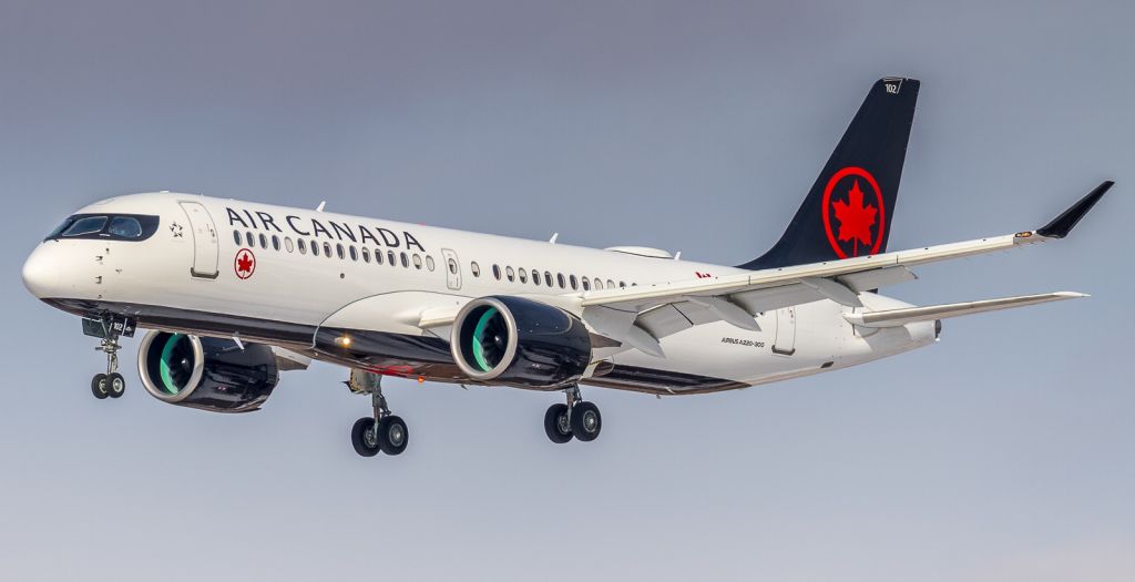 Airbus A220-300 (C-GJXE) - Ship # 102 the second A220-300 for the Air Canada fleet arrives in nice light from Montreal. 