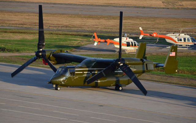 Bell V-22 Osprey (16-8332) - PRESIDENTIAL / US Marines V22 Osprey at Gander Airport, one in a fleet of four enroute overseas to the Azores.  Impressive  38 foot rotors will power this aircraft along at 500 Kms  per hour on their 2700 km journey.