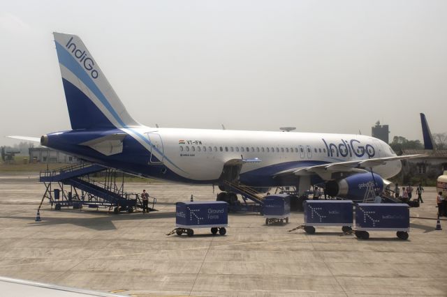 Airbus A320 (VT-IFM) - Small airport just 2 miles north of Banglabandha - the north-western most border point of Bangladesh. 4th April, 2015