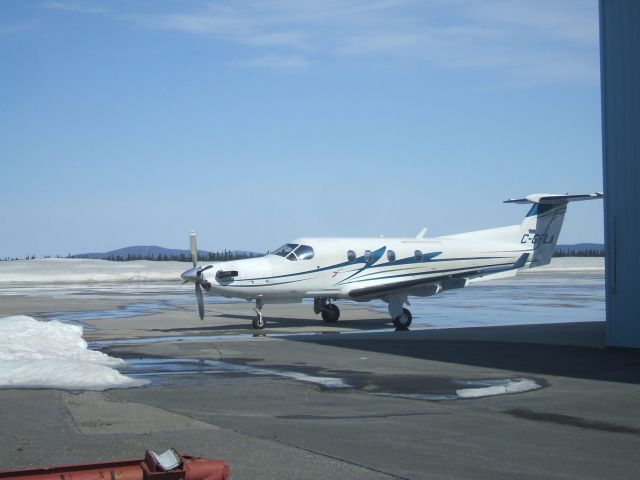 Pilatus PC-12 (C-GRLA) - Parked on ramp at Goose Airport NL. May 7/9