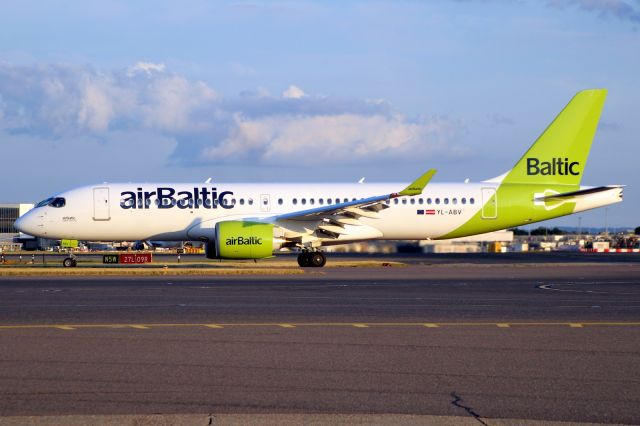 Airbus A220-300 (YL-ABV) - Taxiing to Stand 217 on 16-Aug-24 operating Eurowings flight EWG9462 from EDDL.