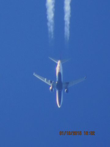 Boeing 737-900 (N814DN) - Delta Airlines flight 887 from ATL to PDX over Southeastern Kansas at 32,000 feet.