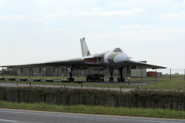 SMX607 — - This is the Vulcan, flown by Squadron Leader Martin Withers that bombed Port Stanley Airport, it is no longer capable of flight and sits as a gate Guard at RAF Waddington Lincs.