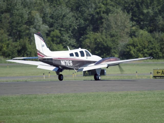 Beechcraft Baron (58) (N17ES) - Roll out after landing runway 08.