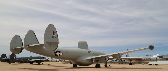 Lockheed EC-121 Constellation (53-0554) - Pima Air & Space Museum, Tucson, AZ, 21 Apr 18.  More from their website:br /br /Manufacturer: LOCKHEEDbr /Markings: 79th Airborne Warning and Control Squadron, Homestead AFB, Florida, 1974br /Designation: EC-121Tbr /Serial Number: 53-0554br /br /LOCKHEED EC-121T WARNING STARbr /The commercial success of the Constellation airliner led Lockheed to develop several larger versions of the aircraft. The most produced of these is the Model 1049 Super Constellation that featured a longer fuselage and more powerful engines. This version also proved to be a successful airliner and was one of the last long-range piston engine airliners to see service. Like its earlier cousins the 1049 attracted the attention of the U.S. military and served as transports and electronic warfare aircraft for both the Navy and Air Force. The RC-121D version was built for the Air Force as an airborne radar aircraft and entered service in 1953. They were upgraded several times and eventually were given the designation EC-121T in the early 1970s. The last of them left Air Force service in the late 1970s. In 1967, an EC-121 crew was responsible for the first successful airborne radar controlled interception of an enemy aircraft when they directed an Air Force fighter to a successful shoot-down of a North Vietnamese MiG-21.