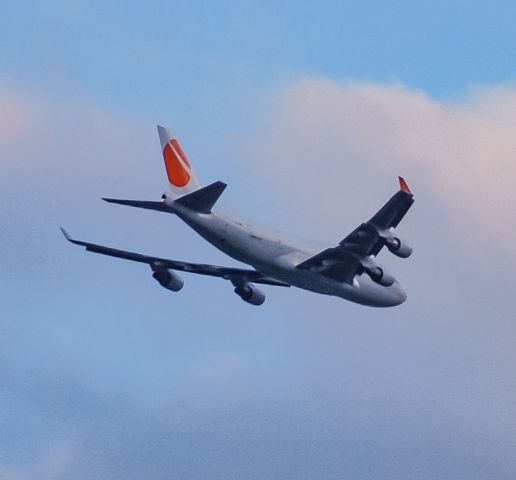 Boeing 747-400 (TF-AMI) - Coming in to land at GSP just in the last light of the day!  Taken 5/31/20.