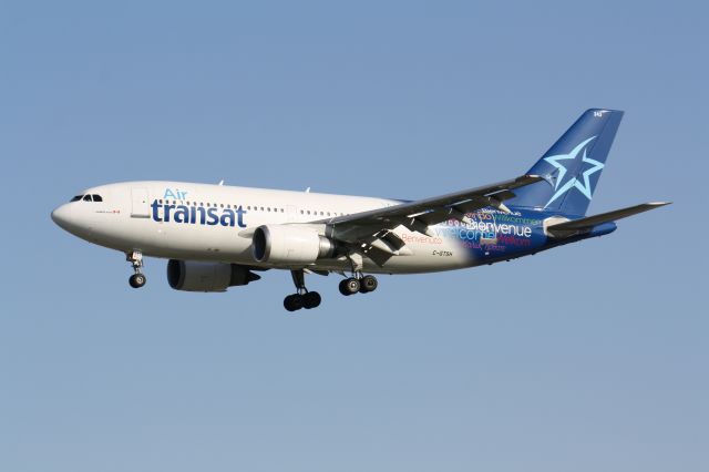 Airbus A310 (C-GTSH) - Air Transat landing at Lester B.Pearson Intl Airport,May 17,2014