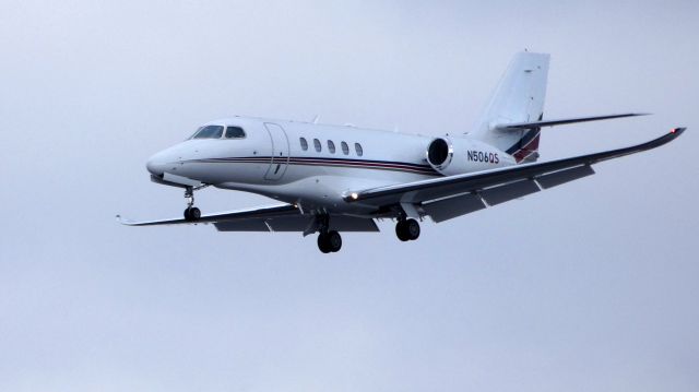 Cessna Citation Latitude (N506QS) - On final is this 2016 Cessna Citation Latitude C680A in the Winter of 2019.