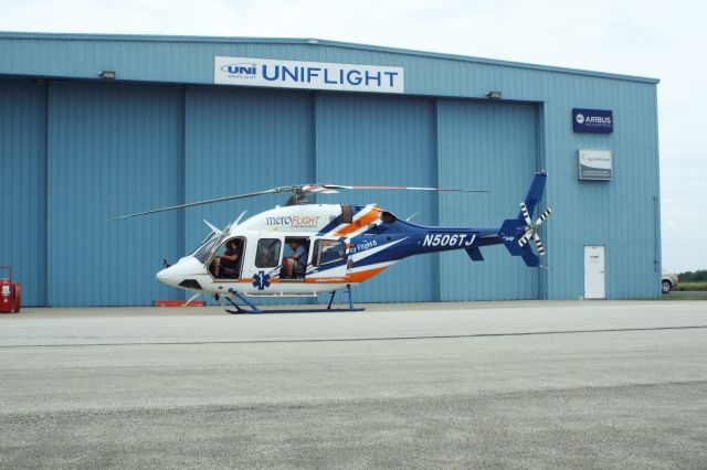 Bell 429 GlobalRanger (N506TJ) - Mercy Flights newest bird on the ramp at Rostraver.