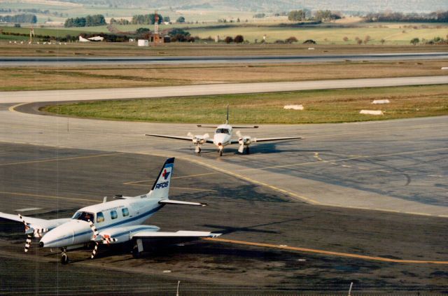 Piper Navajo (VH-XGW) - VH-XGW returns to home base.