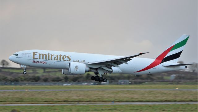 Boeing 777-200 (A6-EFH) - emirates sky cargo b777-f1h a6-efh landing at shannon from dubai 11/12/19.