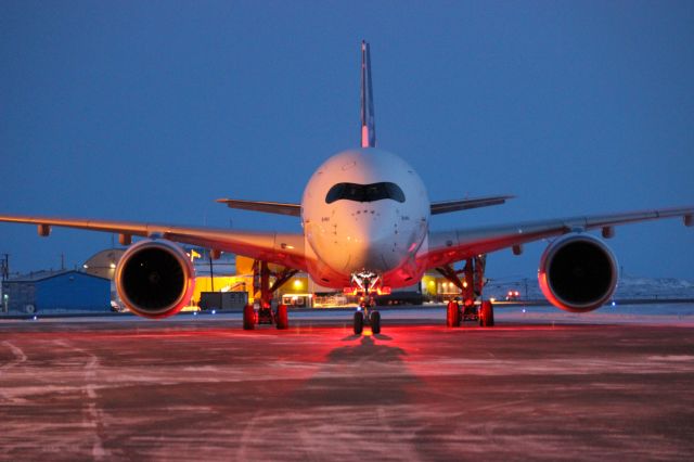 Airbus A350-900 (F-WZGG) - A350 Leaving YFB after cold weather testing