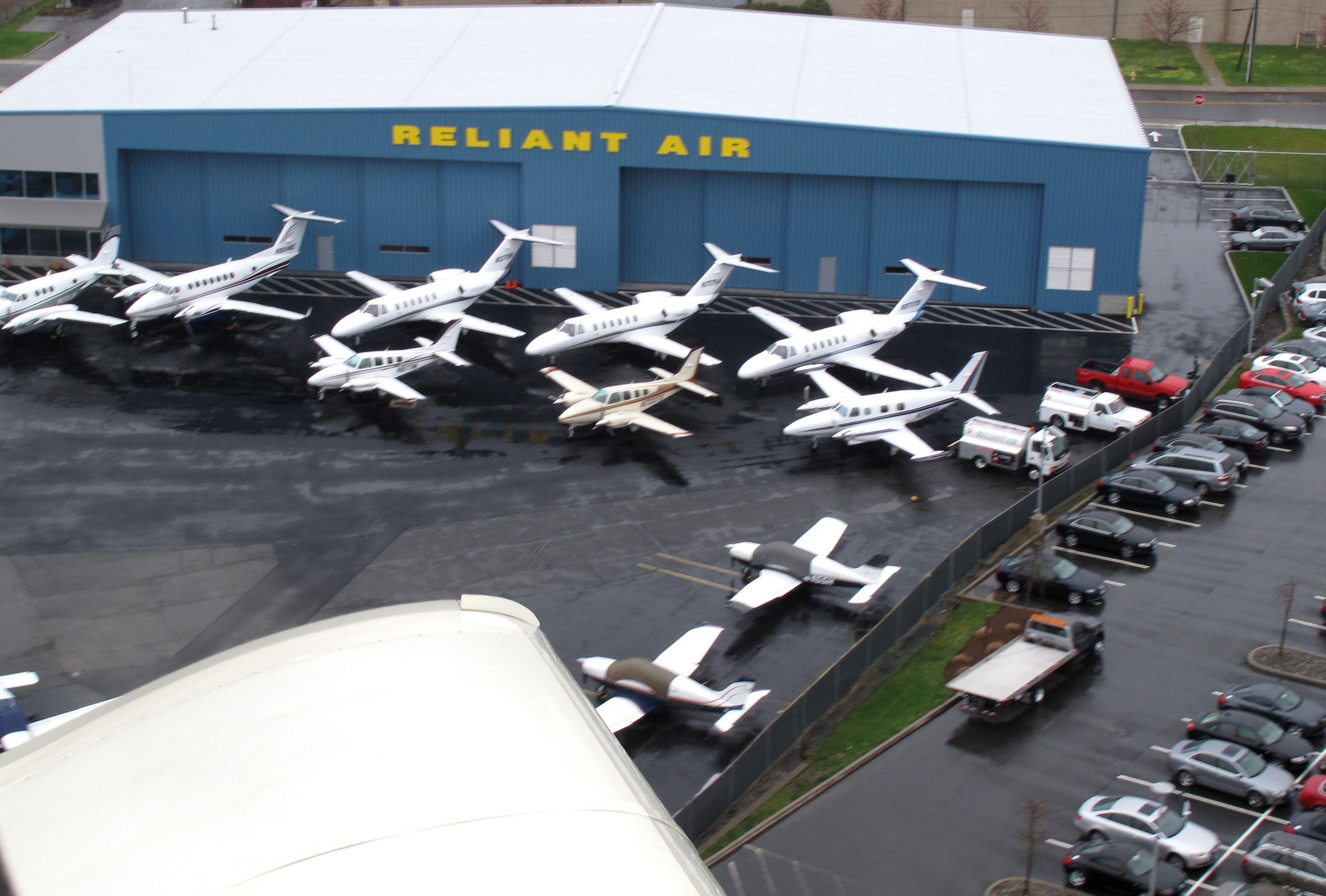 Grumman AA-5 Tiger (N28218) - Circling over RELIANT AIR, where you find the cheapest fuel in Danbury (KDXR)!