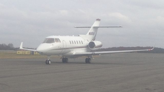 Hawker 800 (N889QS) - Heading to parking on the Landmark Ramp in Winston-Salem, NC