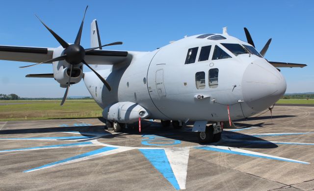 Alenia Spartan (C-27A) (1027028) - A U.S. Army Alenia Aermacchi C-27J Spartan on the ramp at NE Alabama Regional Airport, Gadsden, AL - May 16, 2017.