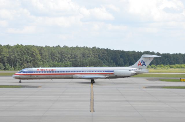 McDonnell Douglas MD-83 (N7541A) - This pick from June 2016 shows N7541A taxing to Runway 23R for departure out to DFW.  Back at this time American flew 9 Mad Dogs flights a day into RDU, 4 to ORD and 5 to DFW.  Photo taken June 19, 2016 with Nikon D3200.