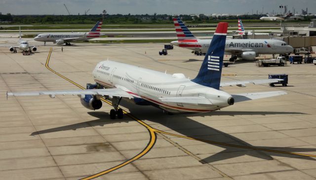 Airbus A321 (N578UW) - US Airways Heritage Livery getting ready for departing.  Summer 2022.