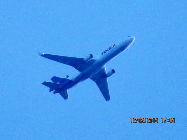 Boeing MD-11 (N587FE) - FedEx flight 781 from MEM to PDX over Baxter Springs Kansas (78KS) at 30,000 feet.