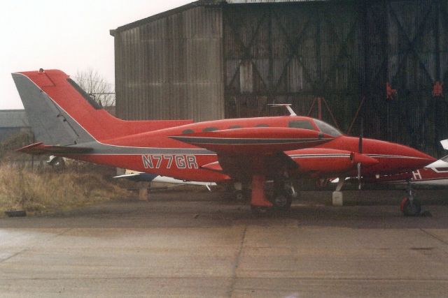 Cessna 402 (N77GR) - Seen here in Mar-85.br /br /Reregistered G-DACC 1-Sep-86,br /then transferred to Russia 18-Nov-09 as RA-1272G.