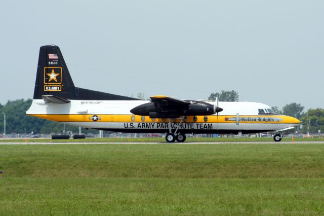 — — - Landing at the Greater Rochester Airport after the Golden Knights jump demonstration at the 2008 Air show.