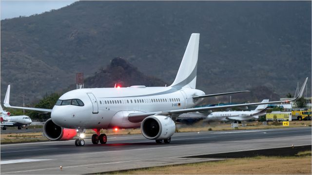 Airbus A319neo (KAY57) - D-ANEO callsign KAY57 arriving at St Maarten during some rainy weather. 30/04/2022