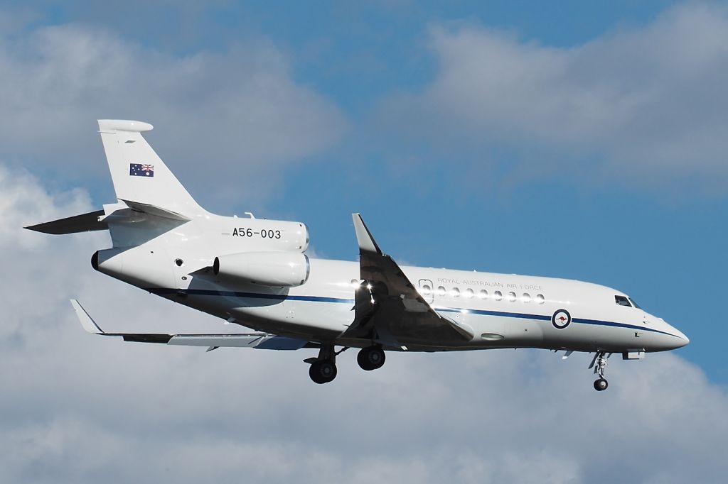 Dassault Falcon 7X (A56003) - Dassault Falcon 7X cn 286. RAAF A56-003 rwy 21 YPPH 20 November 2021.