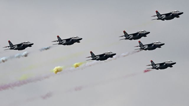 DASSAULT-BREGUET/DORNIER Alpha Jet (AT05) - ONLY ONE PASS WITH A LITTLE SMOKE BEFORE A SHOW AT KLEINE BROGEL(Belgium). Sunday 140914.