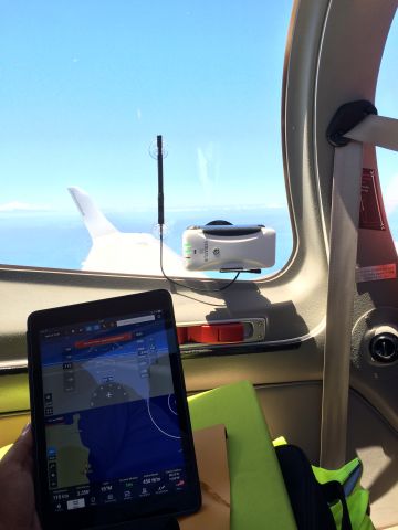 Diamond Twin Star (9H-OLA) - Testing the Stratus 2S AHRS and ADSB-In unit with Foreflight on and Ipad Mini.br /Thanks Gagan for the shot.