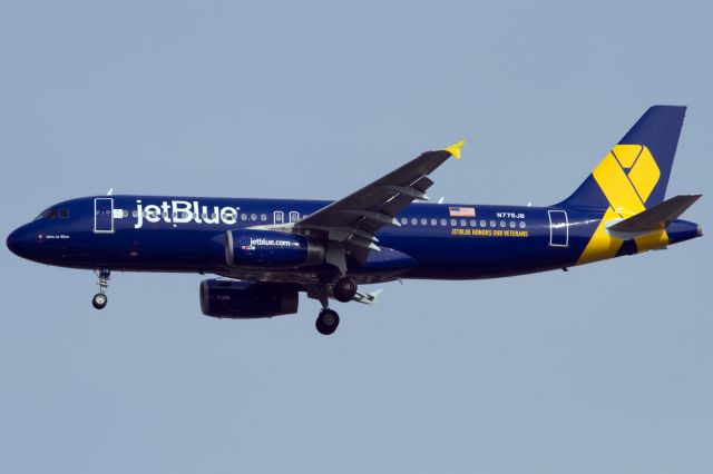 Airbus A320 (N775JB) - New Special Livery For jetBlue honoring our vets. Hats off to JetBlue.br /Copyright Jared Blech