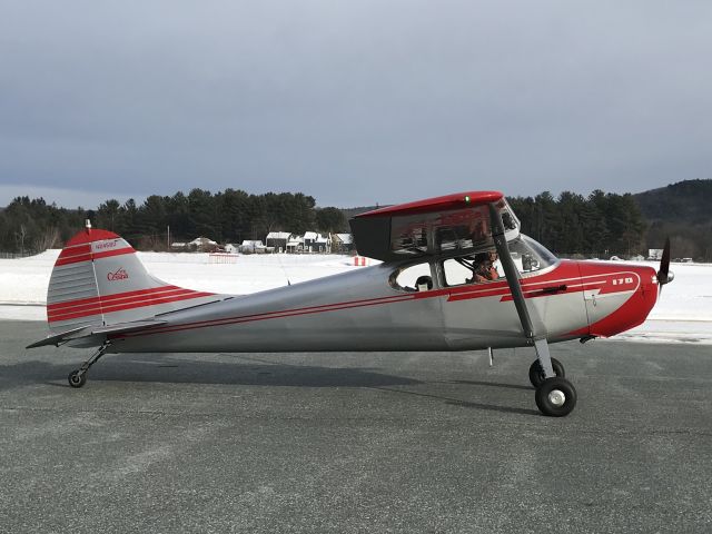 Cessna 170 (N2458D) - Leaving the ramp at Keene NH