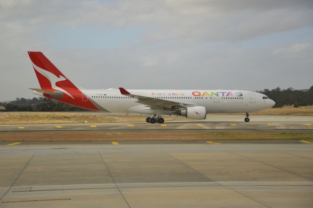 Airbus A330-200 (VH-EBL) - VH-EBL Arriving Into YMML after a domestic flight from sydney. Please note this livery is a special livery called; Pride is in the air.     Photo Date 12/02/2023