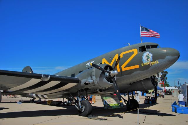 Douglas DC-3 (N45366) - N45366 1943 Douglas C-53D Skytrooper (DC-3)  / 268830/M2-R (cn 11757) "D-Day Doll" - Marine Corps Air Station Miramar (MCAS Miramar) (IATA: NKX, ICAO: KNKX, FAA LID: NKX)br /Photo:  Tomás Del Corobr /Miramar Air Show 2014br /October 4, 2014