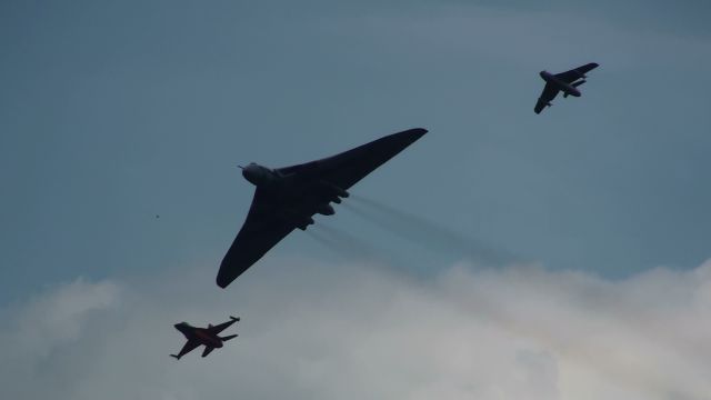 XH558 — - F16, Avro Vulcan and Hawker Hunter