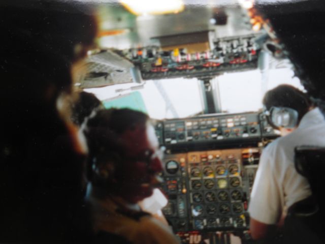 Aerospatiale Concorde (G-BOAA) - British Airways Concorde Cockpit in Flight Jan 8, 1990 - BA3 LHR 1900  JFK 1750 - Block time 3 hours 50 minutes, flying time 3 hours 19 minutes - Statue miles 3462  nautical miles 3001