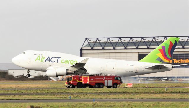 Boeing 747-400 (TC-ACF) - AirAct cargo b747-481(bdsf) tc-acf returning to shannon with an issue with no.2 engine 15/2/21.