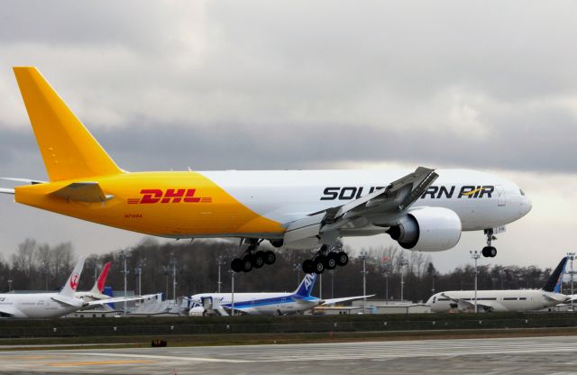 N714SA — - Southern Air DHL Boeing 777 returning after painting in Portland