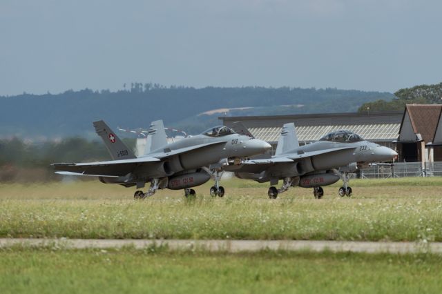 McDonnell Douglas FA-18 Hornet — - F/A-18C and F/A-18D J5019 and J5233 taking off