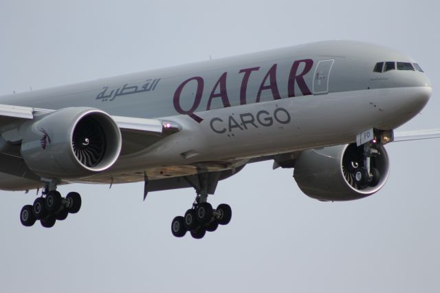 Boeing 777-200 (A7-BFD) - Qatar Cargo coming back from a Boeing test flight prior to delivery.