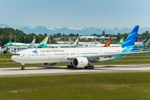 Boeing 777-200 (PK-GIF) - GIA 8011 taxis to 16R to take off for its delivery flight to WIII/ CGK