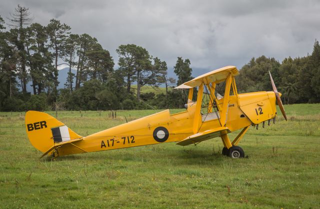 OGMA Tiger Moth (ZK-BER) - ZK-BER "TIGER12" at rest at the Norfolk Rd airstrip, Taranaki, NZ.