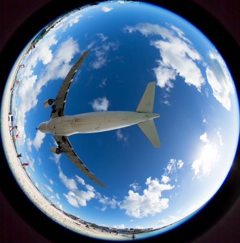 Airbus A330-200 (F-GZCD) - Air France over the maho beach 