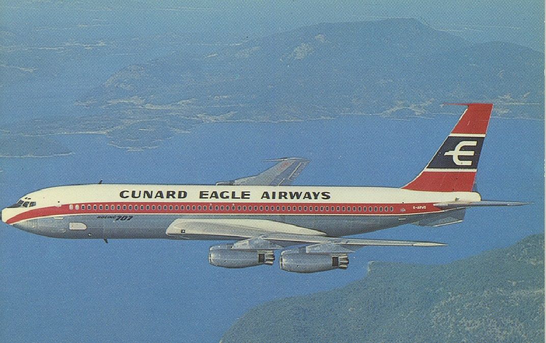 Boeing 707-100 (G-ARWD) - scanned from postcardbr /cunard eagle airways