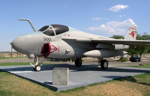 Grumman Prowler (15-4162) - Flashback (Nineteen years all the way back to 2003) ~~~br /A Grumman A-6E Intruder (154162) on display on the grounds of the Palm Springs Air Museum (KPSP).