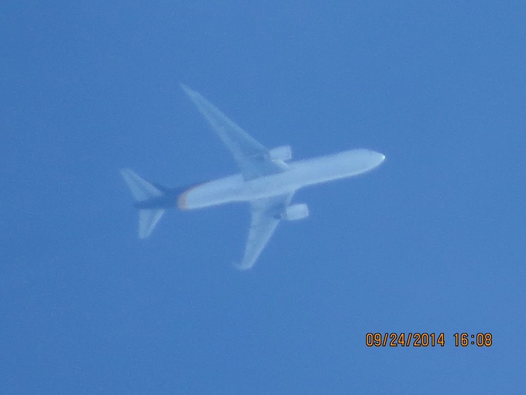BOEING 767-300 (N342UP) - UPS flight 2872 from SDF to ABQ over Southeastern Kansas at 36,000 feet.