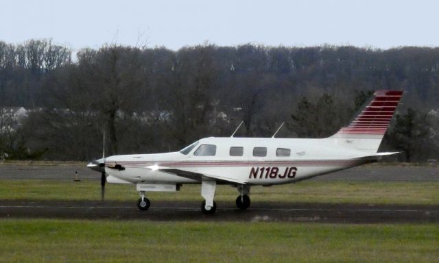 Piper Malibu Mirage (N118JG) - On the active runway for departure is this 1995 Piper Malibu Mirage PA-46-350P in late Autumn of 2020.